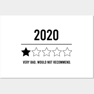 2020 Would Not Recommend Shirts, Funny Shirts, Social Distancing Shirt, 2020 1 Star Rating, 2020 Shirts Posters and Art